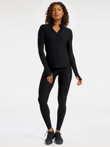 Pro Fleece 1/4 Zip Long Sleeve Top - Black