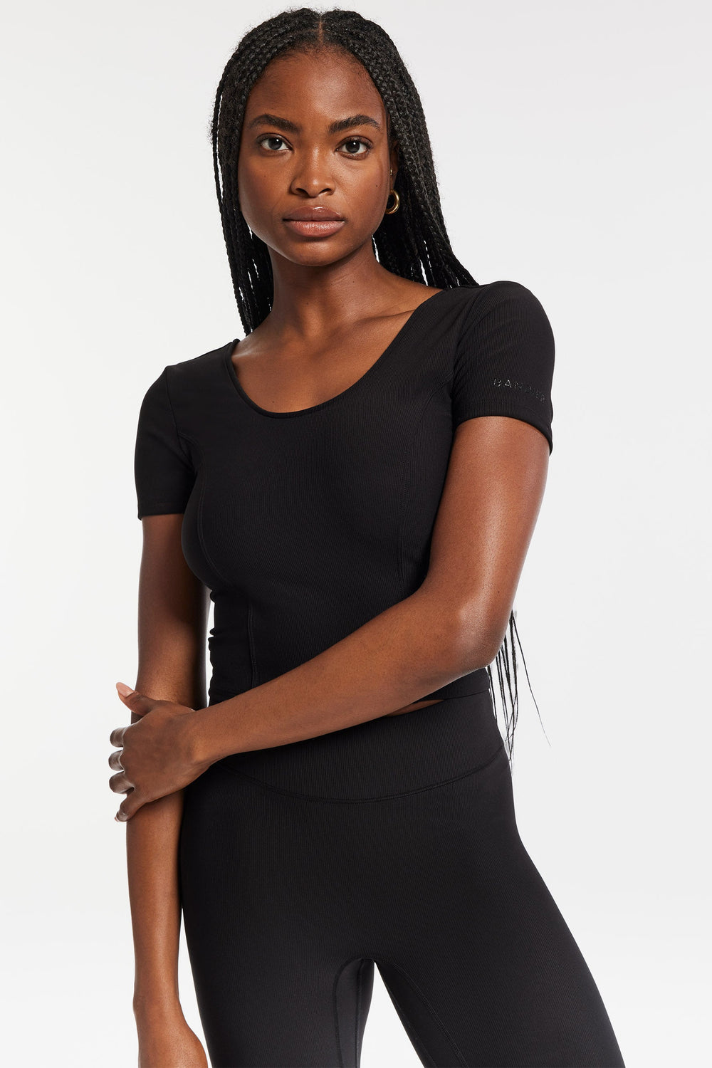 Rib Crop Short Sleeve - Black Rib