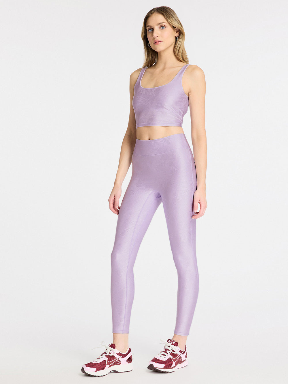 Center Stage Geo Jacquard Legging - Lilac Haze