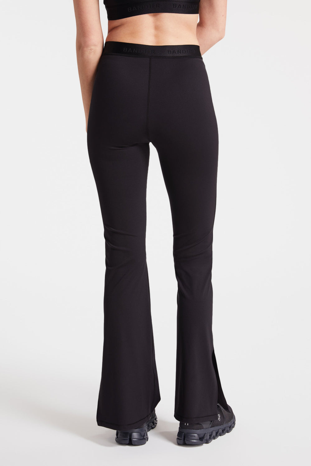 Sport Logo Slit Legging - Black