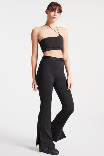 Sport Logo Slit Legging - Black