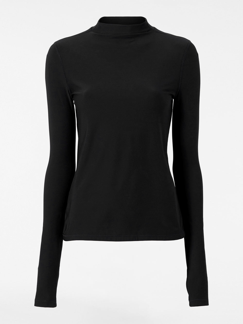 Pro Fleece Mock Neck Long Sleeve Top - Black