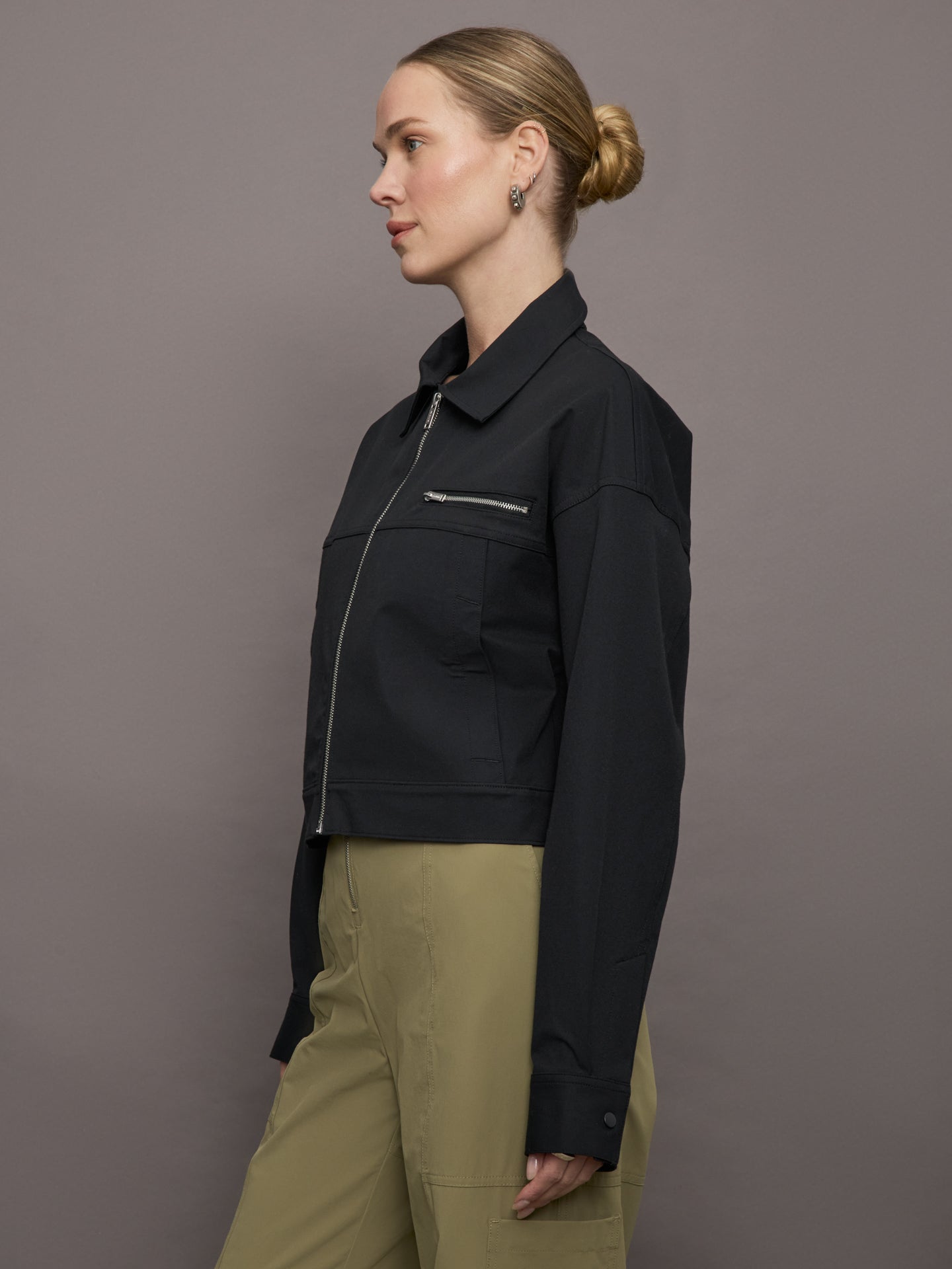 Clinton Crop Jacket - Black – Carbon38