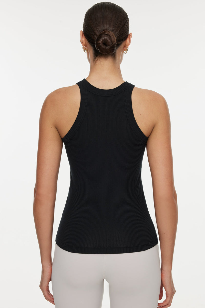 Rivington Ribbed Tank - Black