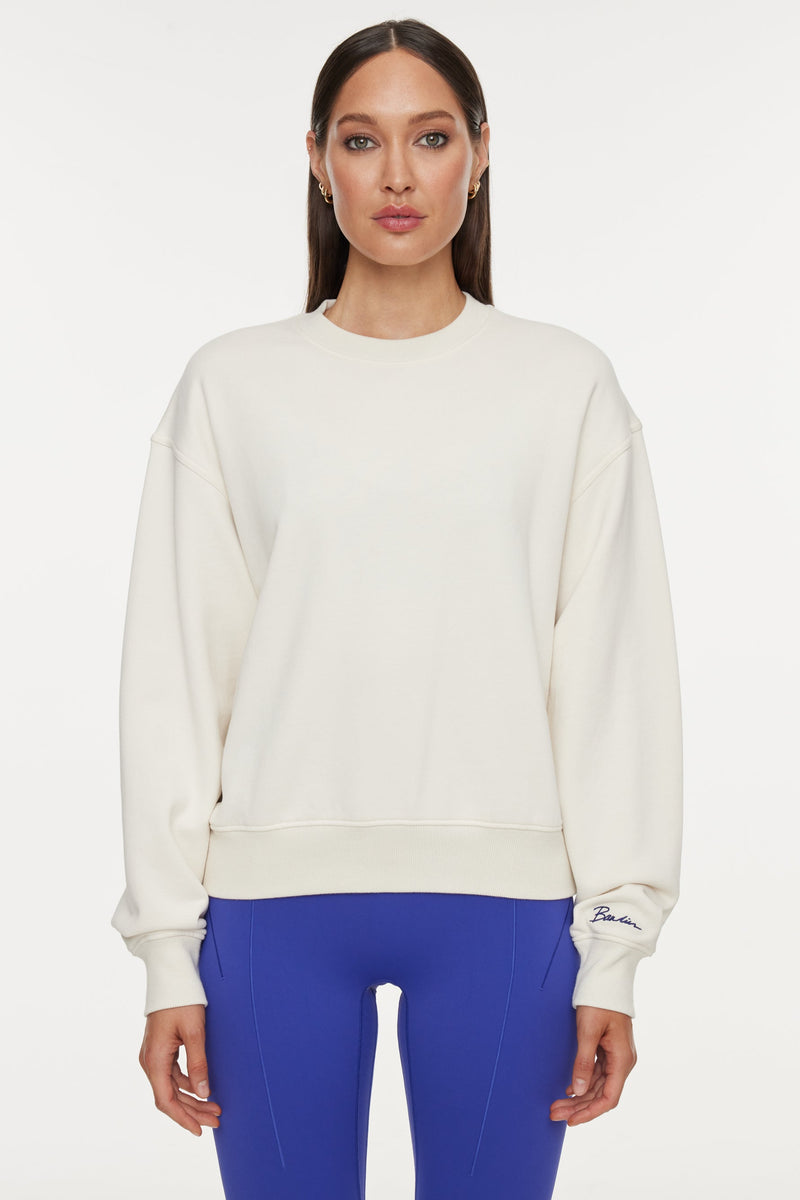 Classic Soleil Sport Crew Neck Sweatshirt - Gardenia