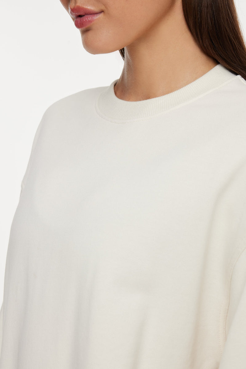 Classic Soleil Sport Crew Neck Sweatshirt - Gardenia