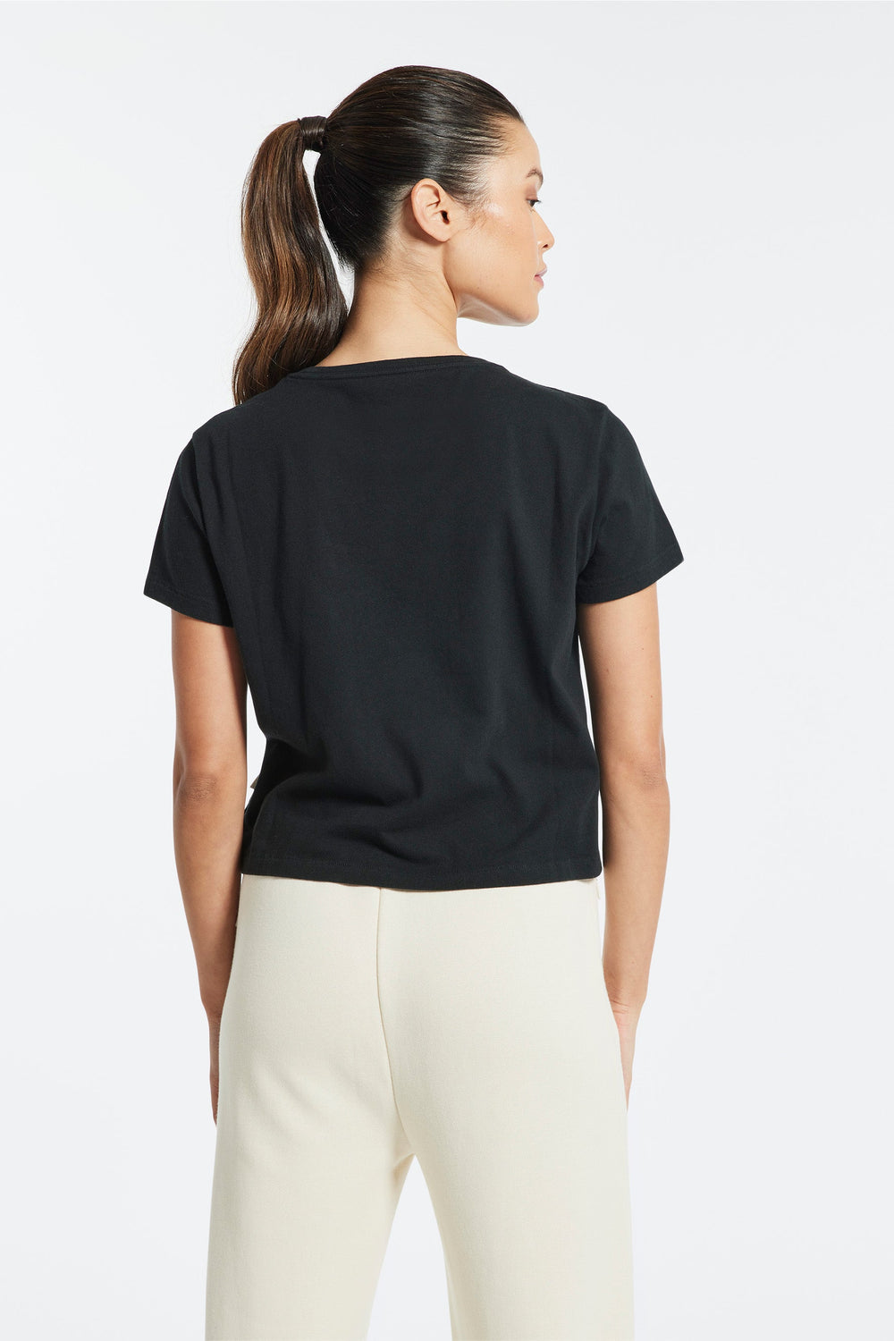 Bowery Boxy Weekend Cotton Tee - Black