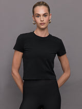 Bowery Boxy Weekend Cotton Tee - Black