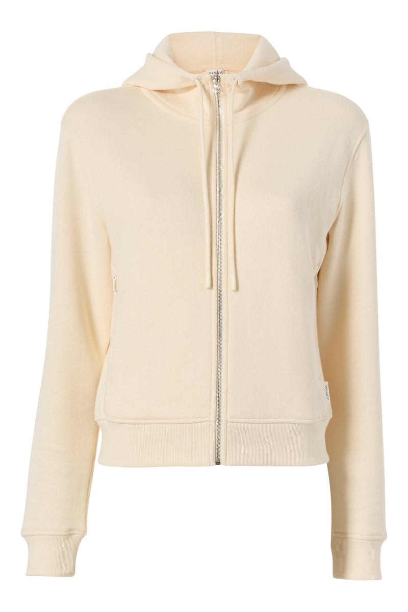 Beekman Cotton Terry Full Zip Hoodie - Light Stone