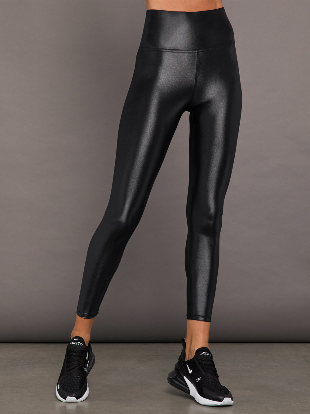 Black shiny leggings