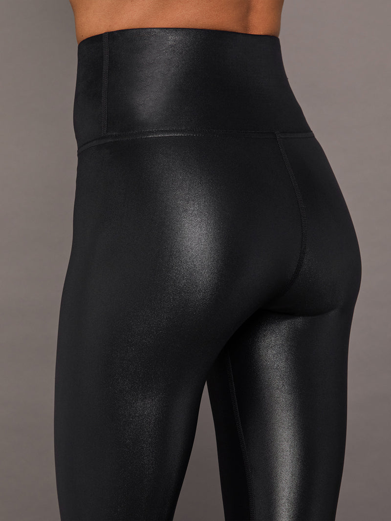 Carbon 38 Black Faux Leather 7/8th Legging in Takara Shine S - $50 - From  Natalee