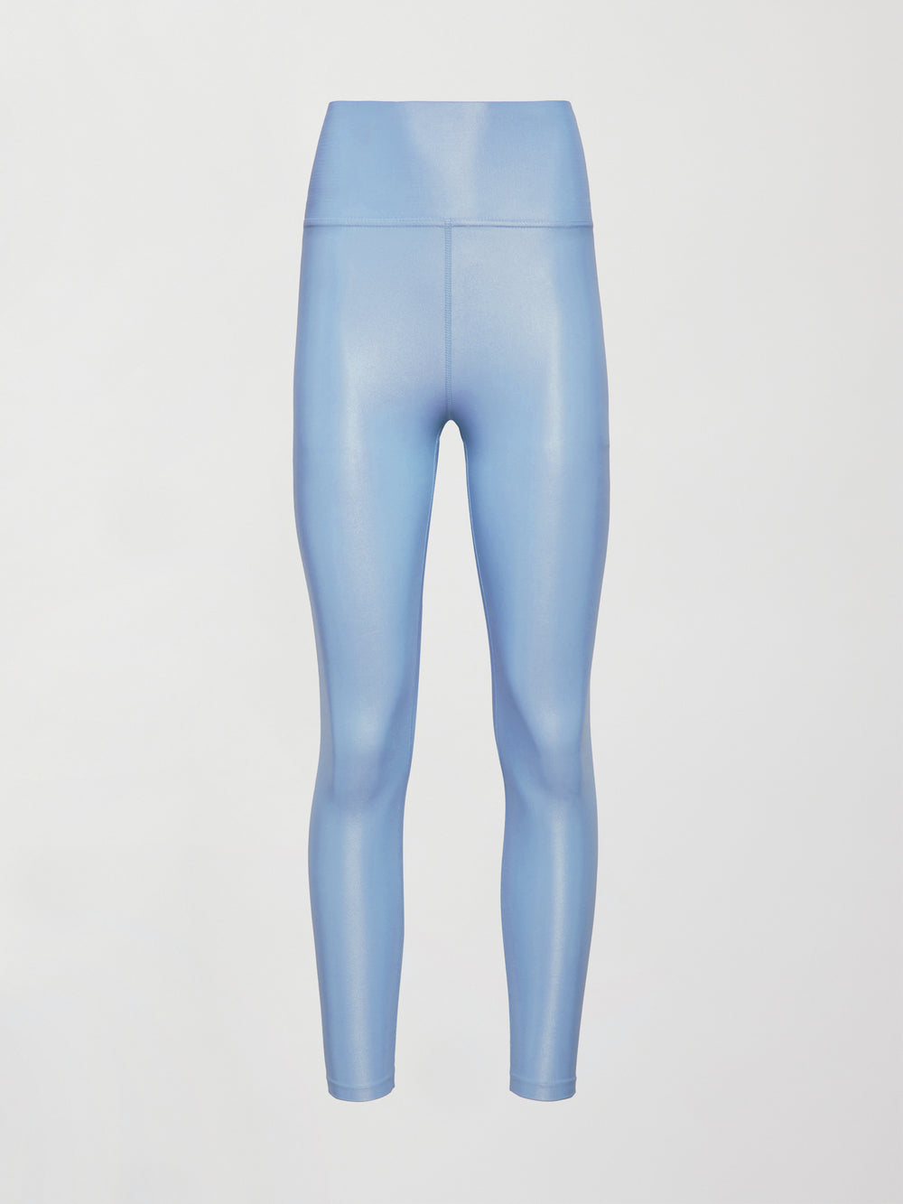 Flat lay of the High Rise 7/8 Legging in Takara Shine in Serenity showing full length silhouette.