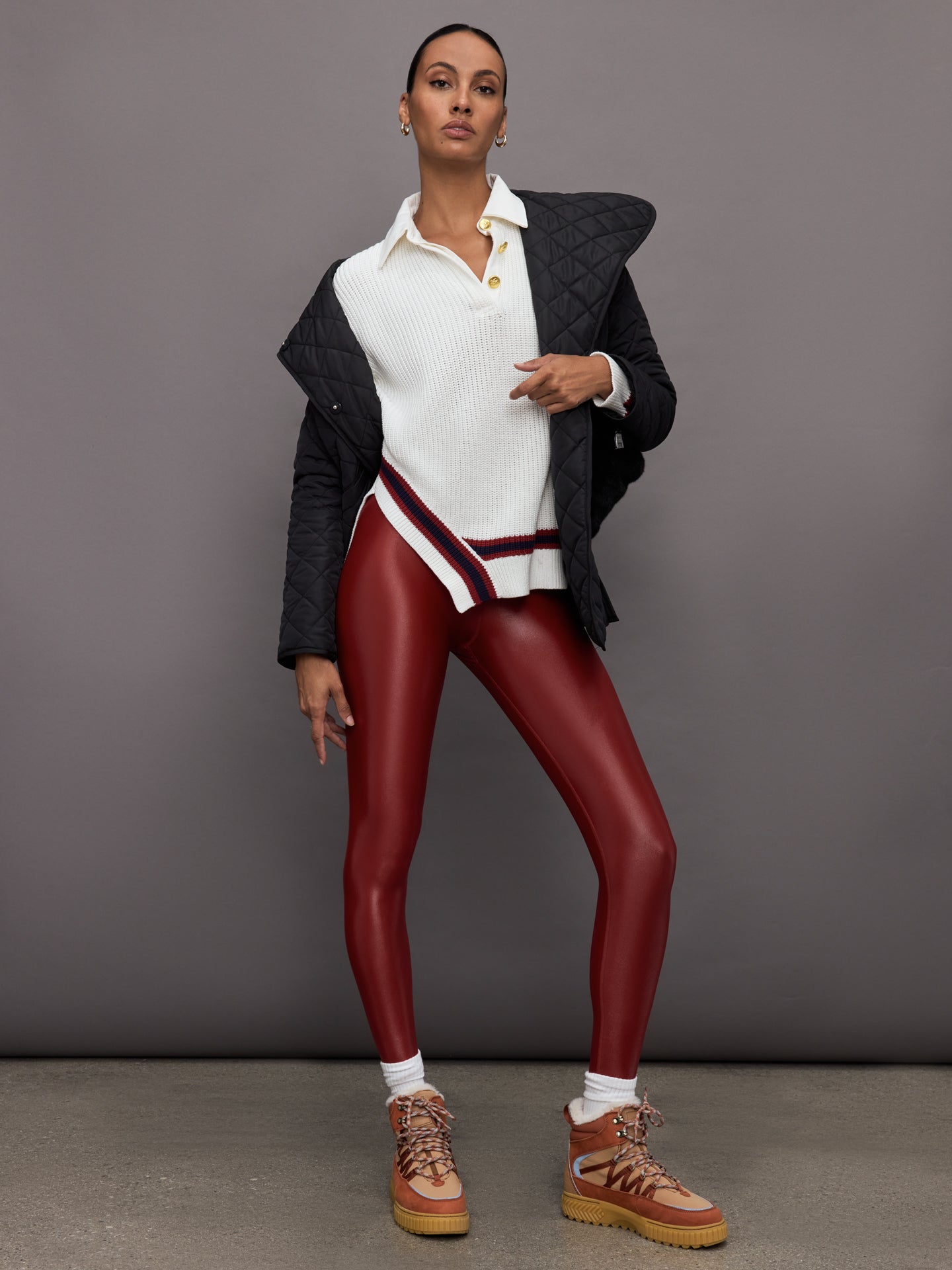 Carbon38 Carbon Red outlets High Rise Full Length Takara shine legging latex leather lk