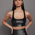 Criss Cross Bra in Crocodile Takara Shine - Black