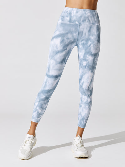 Tie Dye Ribbed 7/8 Legging - French Navy/White Tie Dye