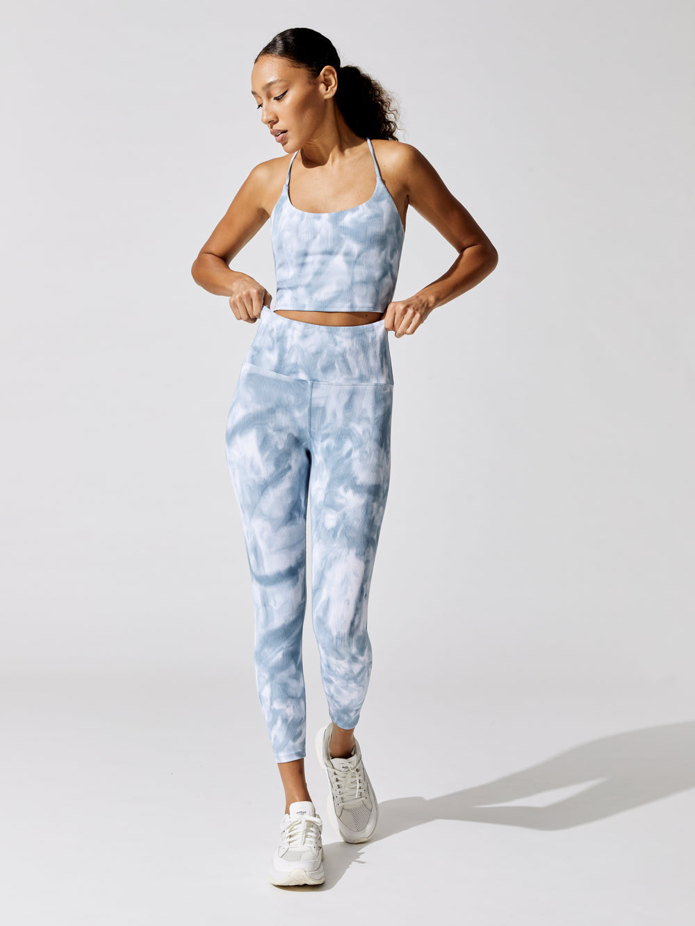 Tie Dye Ribbed 7/8 Legging - French Navy/White Tie Dye