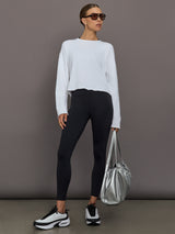 High Rise Full-Length Legging in Diamond Compression - Black