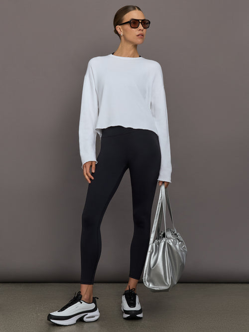 High Rise Full-Length Legging in Diamond Compression - Black