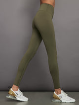 High Rise Full-Length Legging in Diamond Compression - Olive