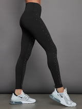 Rhinestones High Rise Full-Length Legging in Diamond Compression - Black
