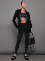 Rhinestones High Rise Full-Length Legging in Diamond Compression - Black