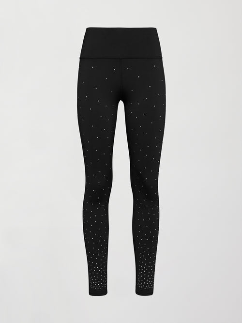 Rhinestones High Rise Full-Length Legging in Diamond Compression - Black