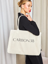 Carbon38 Plaid-Lined Tote - Natural