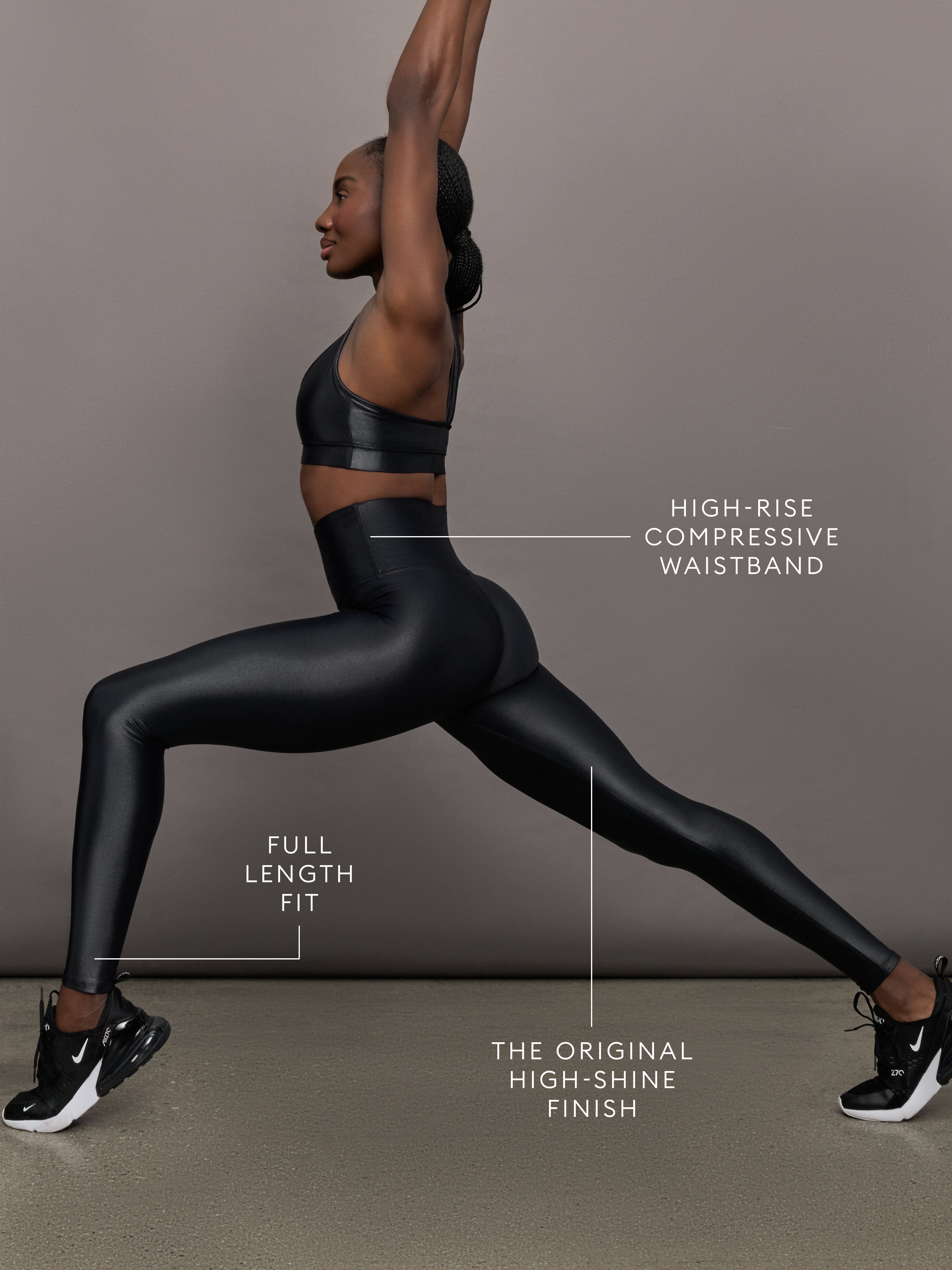 High Rise Full-Length Legging in Takara Shine - Black – Carbon38
