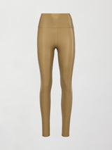 High Rise Full-Length Legging in Takara Shine - Antique Bronze