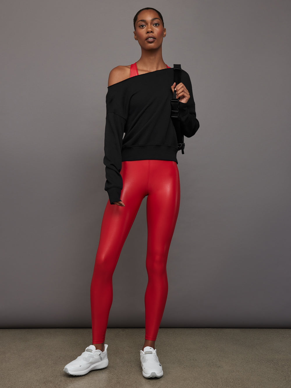 High Rise Full-Length Legging in Takara Shine - Haute Red – Carbon38