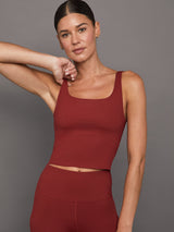 RIBBED TANK - Merlot