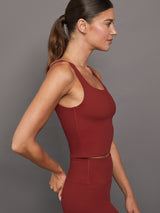 RIBBED TANK - Merlot