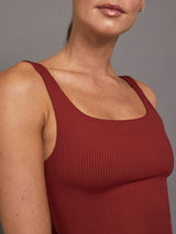 RIBBED TANK - Merlot