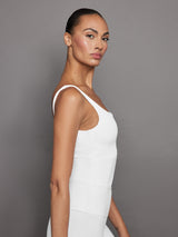 Ribbed Tank - White