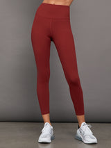 RIBBED 7/8 LEGGING - Merlot