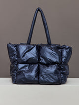 Quilted Tote Bag - Navy Blazer Shine