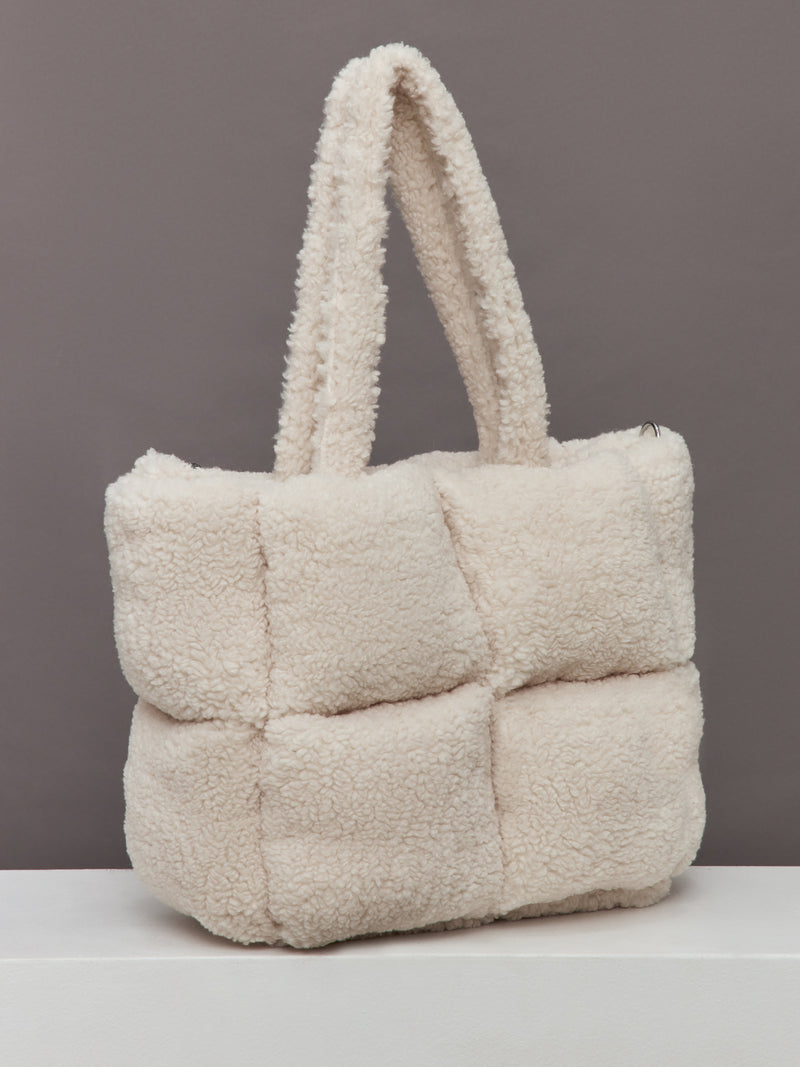 Sherpa Puffer Bag - Natural Sherpa