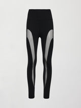 Sheer Spliced Legging in Melt - Black