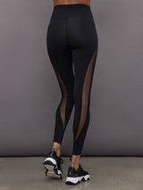 Sheer Spliced Legging in Melt - Black