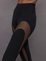 Sheer Spliced Legging in Melt - Black