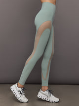Sheer Spliced Legging in Melt - Sage