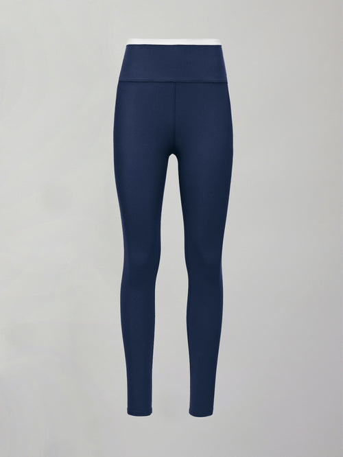 Contrast Waistband Legging in Melt - Navy/White