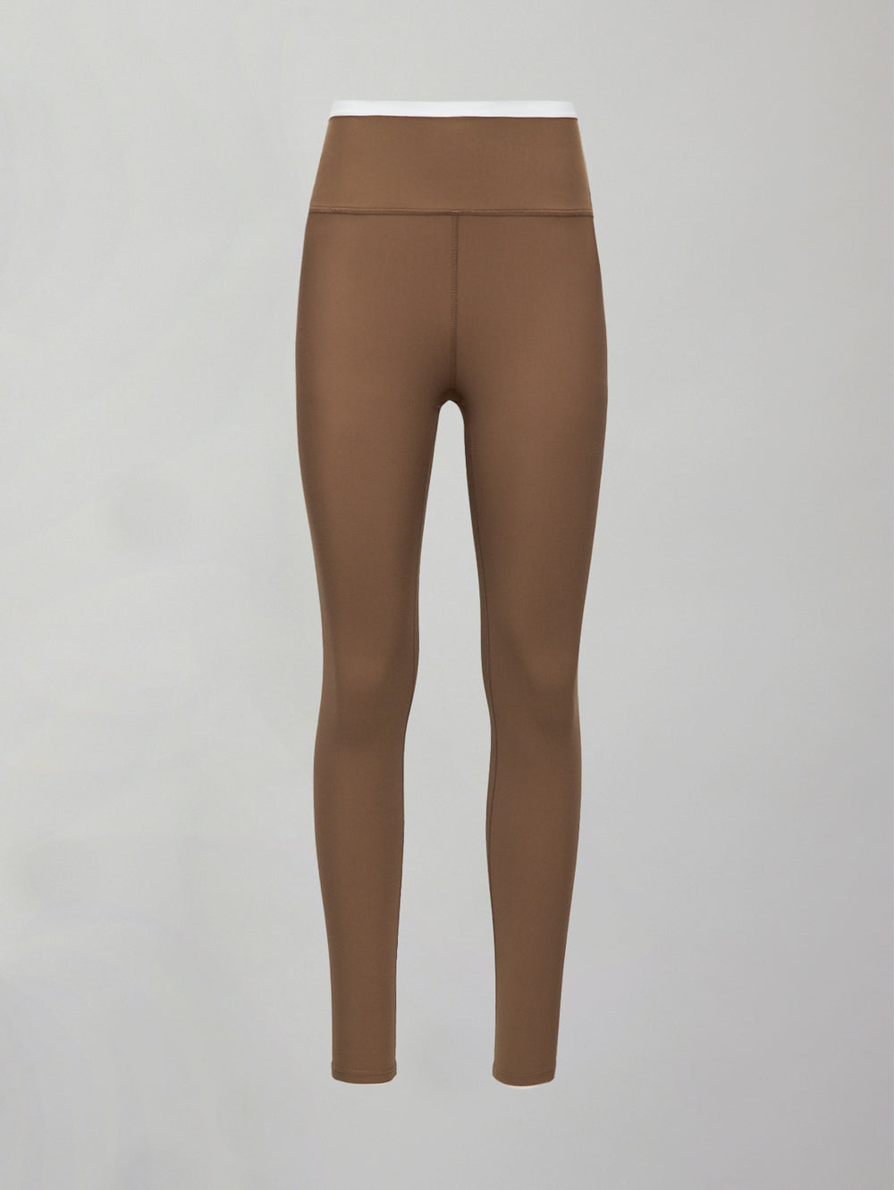 Contrast Waistband Legging in Melt - Caribou/ White