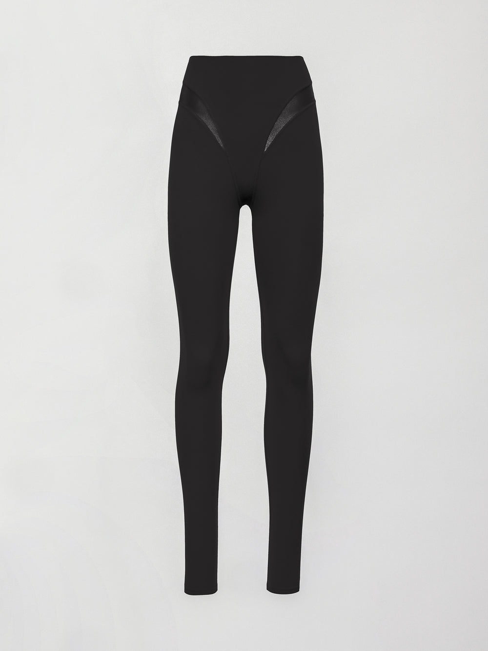 Spliced Colorblock Shine Legging in Melt - Black