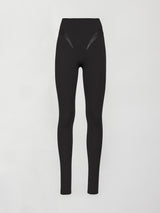 Spliced Colorblock Shine Legging in Melt - Black