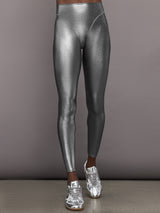 Liquid Metallic Legging - Metallic Silver