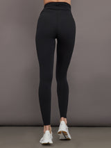 Rosette Legging in Melt - Black w/ White Rosette