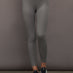 Women’s high rise Ribbed Melt leggings in Steel Grey, front view.