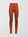 Flat lay of ribbed terracotta high-rise leggings, front view.