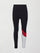 Flat lay of Melt high-rise colorblock legging in black crimson white.